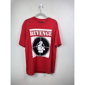 Revenge‎ Public Enemy Graphic T-Shirt Red Target Logo Men's Size L Streetwear